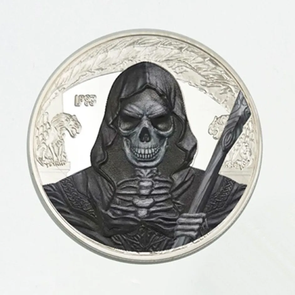 5 szt. Ghost Scream Killer monety srebrne potwory złe duchy 40 mm odznaki Elizabeth pamiątka domowa dekoracja 255x