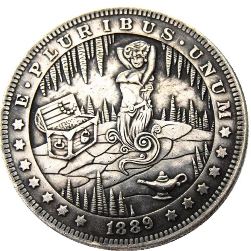 HB10 Hobo Morgan Dollar Skull Zombie Skeleton Copy Coins Mässing Craft Ornament Home Decoration Accessories2596