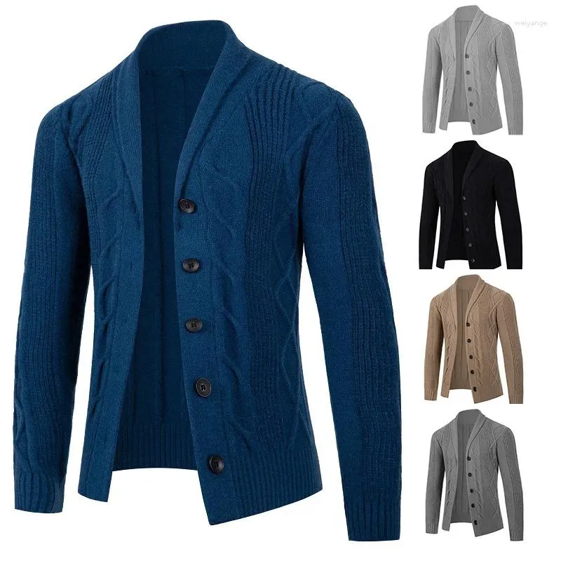 Herensweaters 2024 Buitenlandse handel herfst- en wintervest Casual trui met enkele rij knopen en polokraag