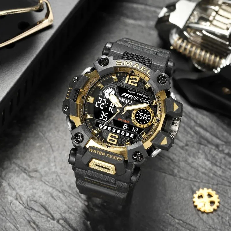 Relógios de pulso SMAEL 8072 Chegada Personalizada Marca Gents Relógio Digital Original Banda de Silicone Impermeabilização Multi Função Armazenamento Esportes Watchc