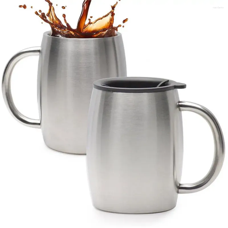 Bouteilles d'eau Tasse isolée Boisson durable Conservation de la chaleur en acier inoxydable Twist Ouvert Tasse de bière de grande capacité pour bar thé café