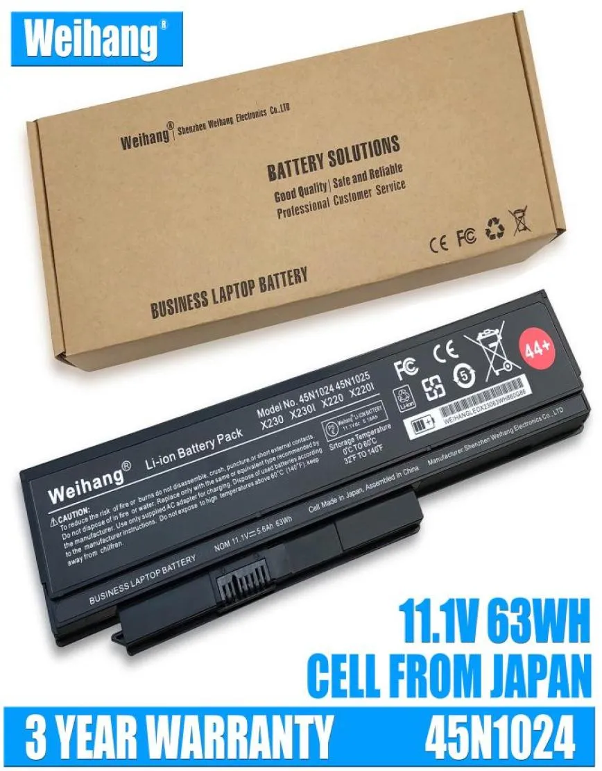 Weihang Japanese Cell 45N1025 Laptop Battery för Lenovo ThinkPad X230 X230i X220 X220i X220S 45N1024 45N1022 45N1029 45N10337640278