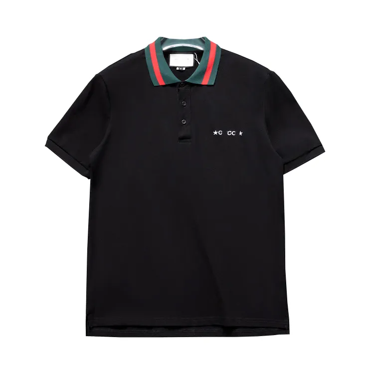 Marchio di moda estivo versione alta dello stile straniero tutta la moda Polo a maniche corte nera di alta qualità dorata casual marchio di moda leggero T-shirt da uomo di lusso