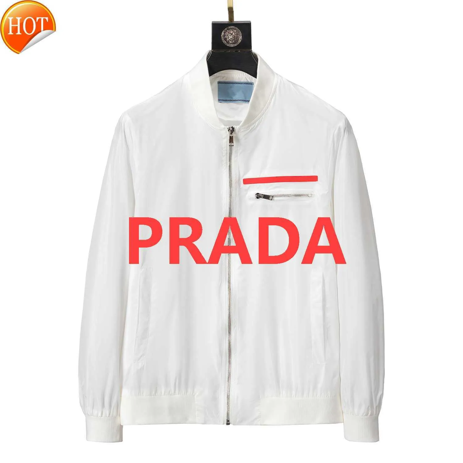 Prad masculino um jaquetas designer moda mens jaqueta primavera e outono vento esportes disjuntor casual zíper roupas tamanho asiático M-3xlHLQVE468