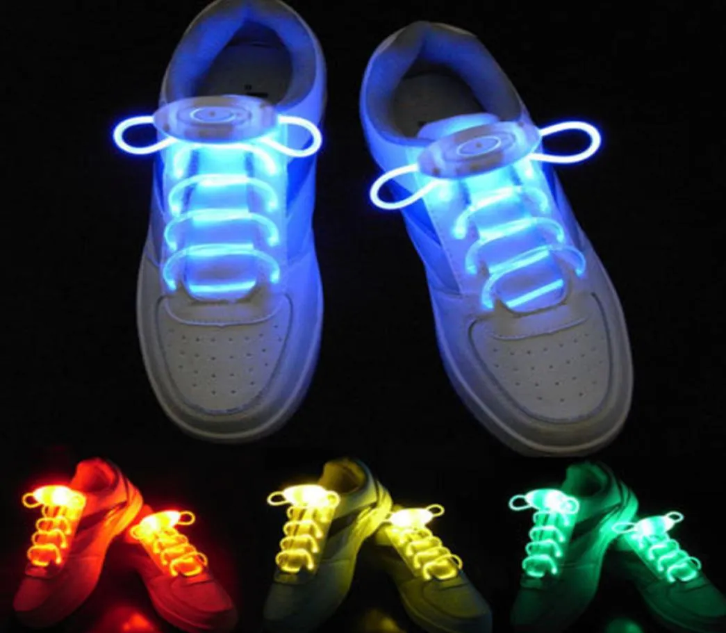 Party Skating Charme LED Flash Light Up Glow Lacets Réfléchissant Runner Chaussures Lacets Sécurité Lumineux Lumineux Lacets Unisexe3340357