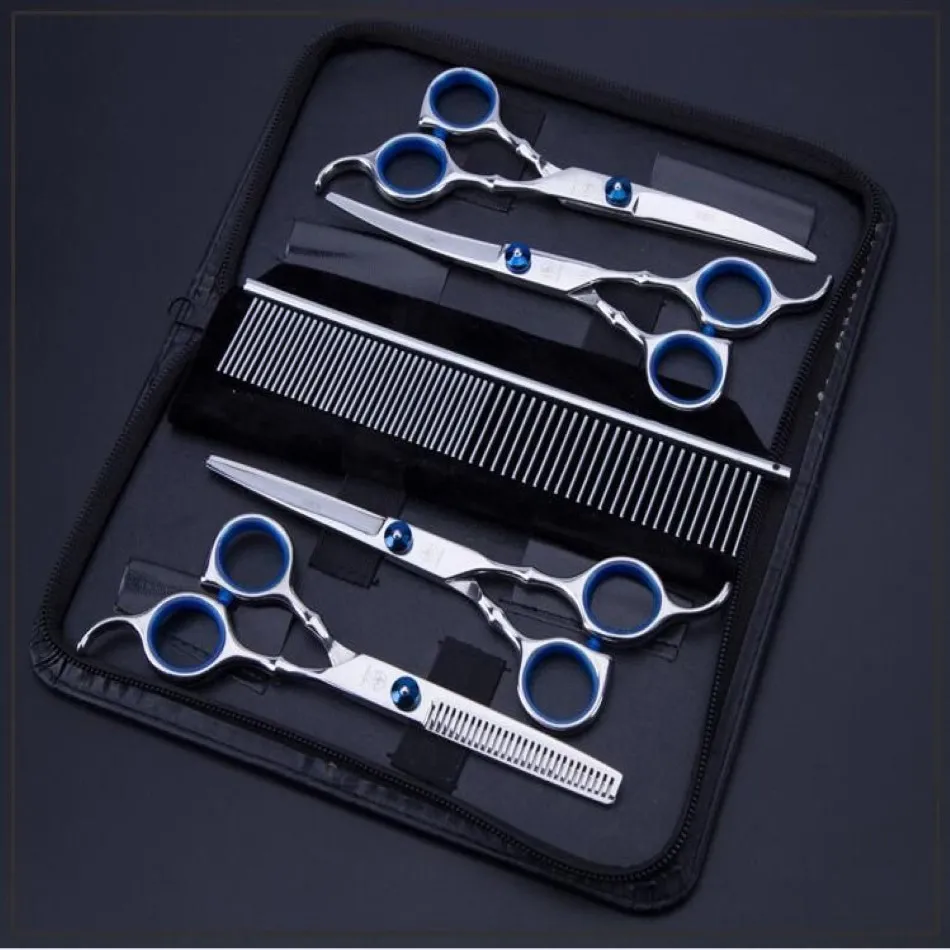 Hund Grooming Pet Scissors Grooming Tool Set Decoration Hair Shears Curved Cat Shearing Hairdress Supplies298y