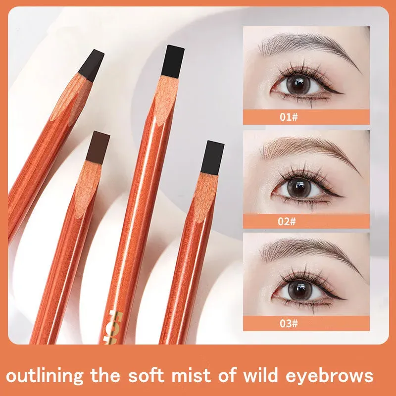 Matt Hard Eyebrow Pen Microblading Brows Definer Enhancers Lätt att applicera penna permanenta naturliga vattentäta ögonbrynen Färg 240305