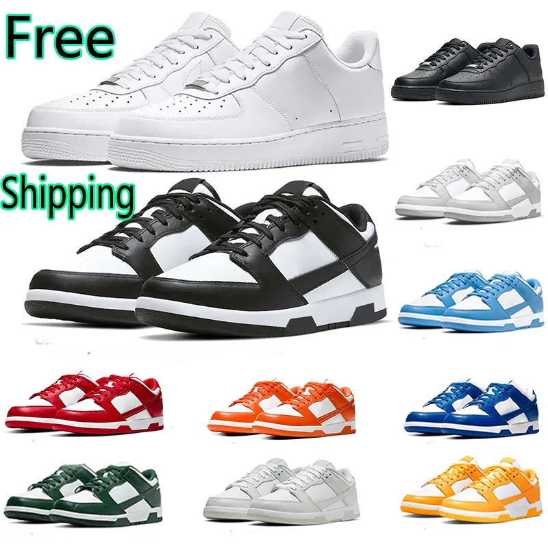 Free Shipping one for men women Casual Shoes 1 platform designers sneakers Classic Triple White Black panda Grey Fog UNC trainers outdoor sports 36-45