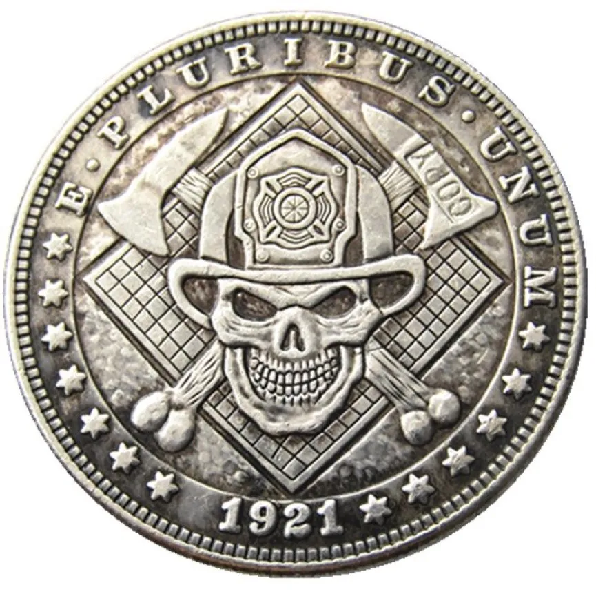 HB90 Hobo Morgan Dollar Skull Zombie szkielet kopia monety mosiężne ozdoby rzemieślnicze dekoracja dom