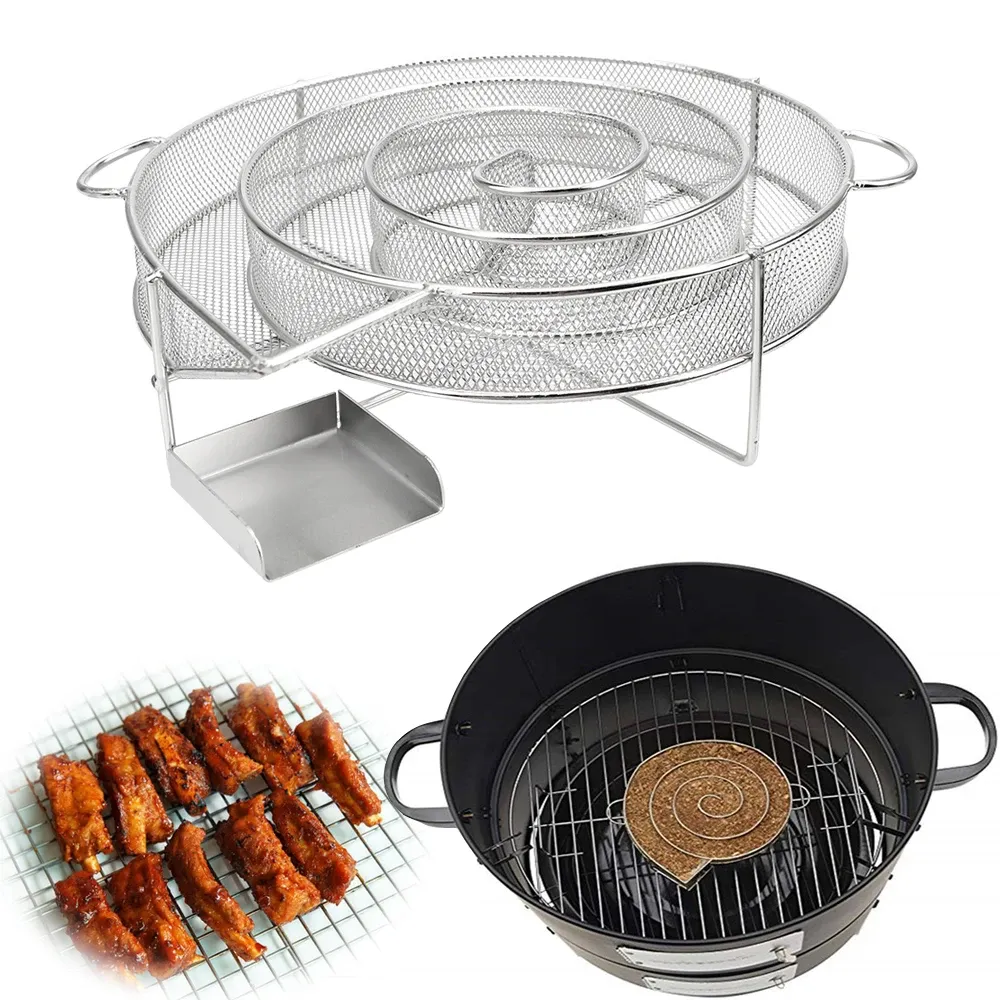 Grill kalte Rauchgenerator Chip Rauchkasten Edelstahl BBQ -Werkzeuge Raucher Holzstaub heißer Stahl Grill Kochwerkzeug Kochwerkzeug