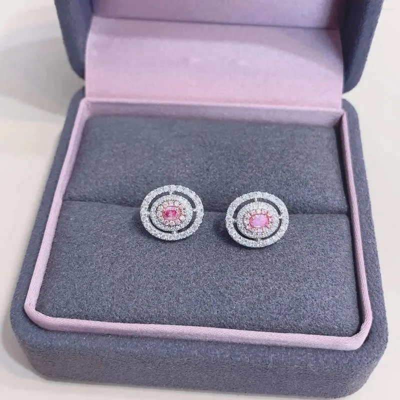 Orecchini a lobo CZZJ2024 In vendita 0703 Diamanti 0,22 ct Oro bianco massiccio 18 carati Borchie femminili rosa natura per donne belle