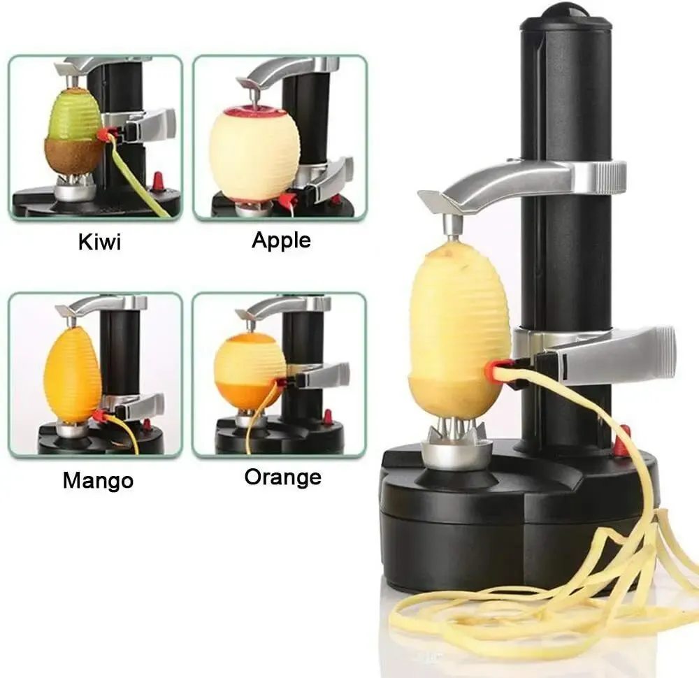 Strumenti Pelapatate elettrico multifunzione per ortaggi da frutta Macchina automatica per tagliare patate da cucina con pelapatate in acciaio inossidabile