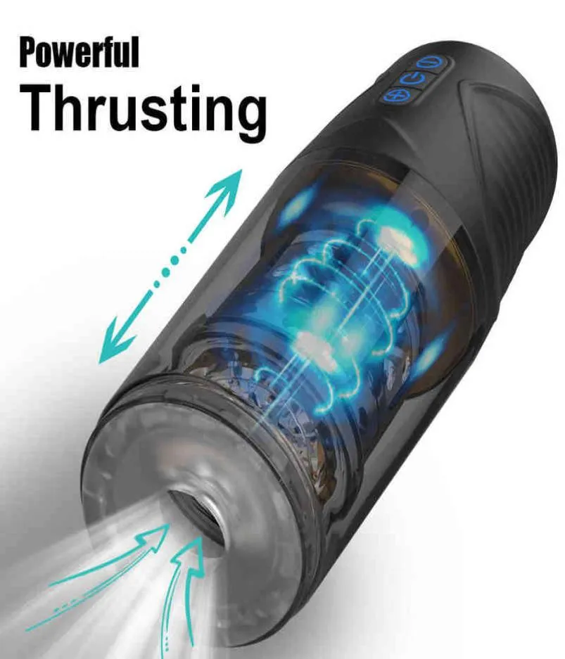 NXY Masturbators SexMasturbator Roterende Mannelijke Automatische Thrusting Cup met Sucker Penisstimulatie Vagina Getextureerde Orale Seksspeeltjes 7501114