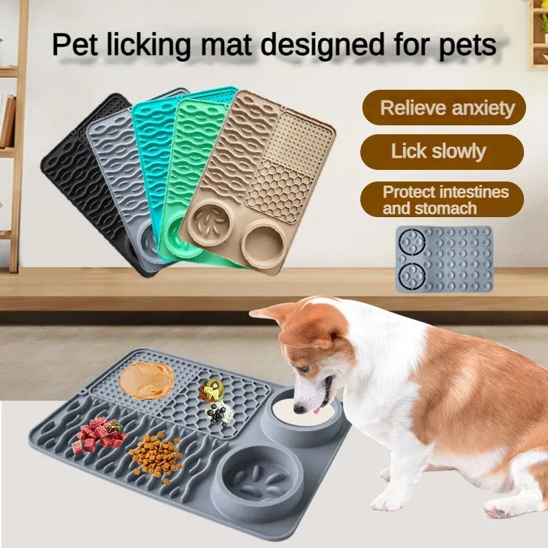 Besleme Taşınabilir Pet Besleyici Yalan Mat, Köpek Aksesuarları Pad, Yemek Yemeği, Yavaş, Mini Pirinç Kaseleri, Evcil Hayvan Yedi Halı, Silikon Halı, Yavru Tencere