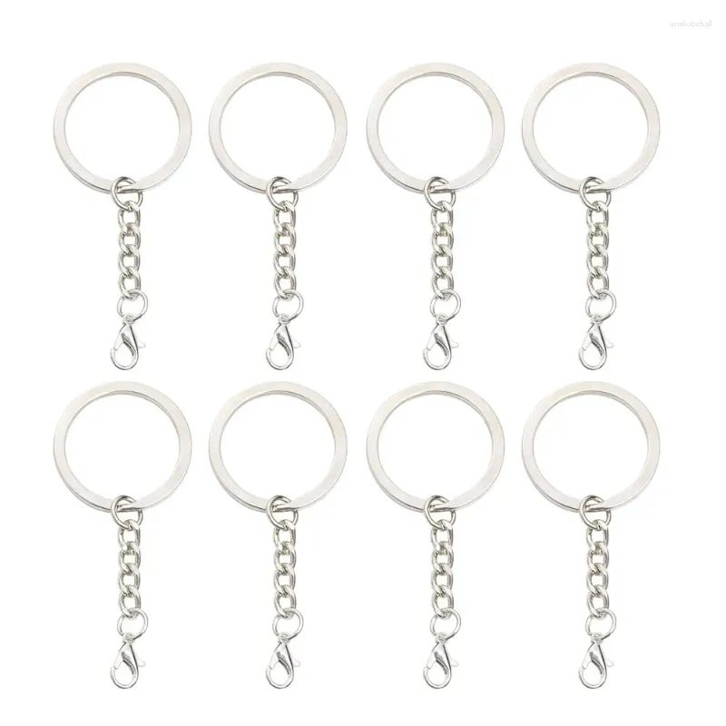 Porte-clés respectueux de l'environnement plaqué blanc K 25mm 30mm bouton de homard clé suspendue anneau de saut accessoires de bricolage lisses