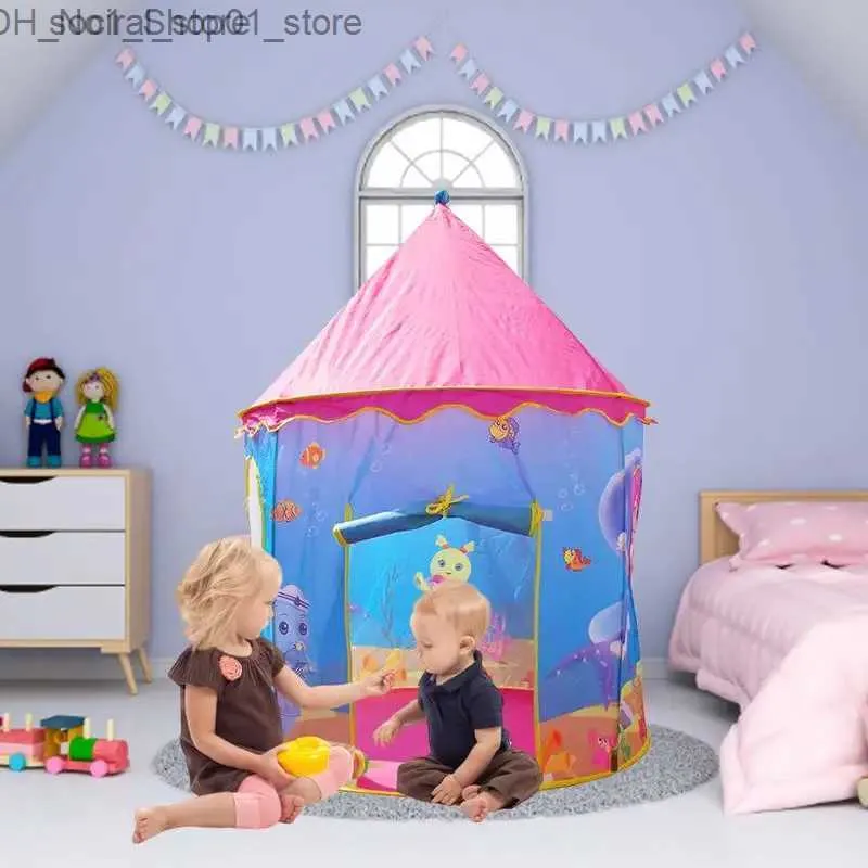 Tentes jouets Tentes jouets Château de princesse pliable Tente de jeu Tente portable pour enfants Jeux de plein air Jardin Tipi Château de princesse Pop Up Tente de jeu Jouets de maison Q231220 L240313