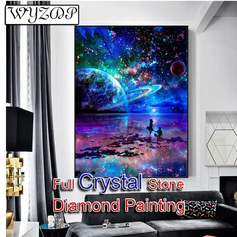 Stitch 5D DIY Diamond schilderij STARRY Sky Full Square Crystal Mozaïek Borduurwerk Cross Stitch Crystal Diamond Art Home Decor 230730