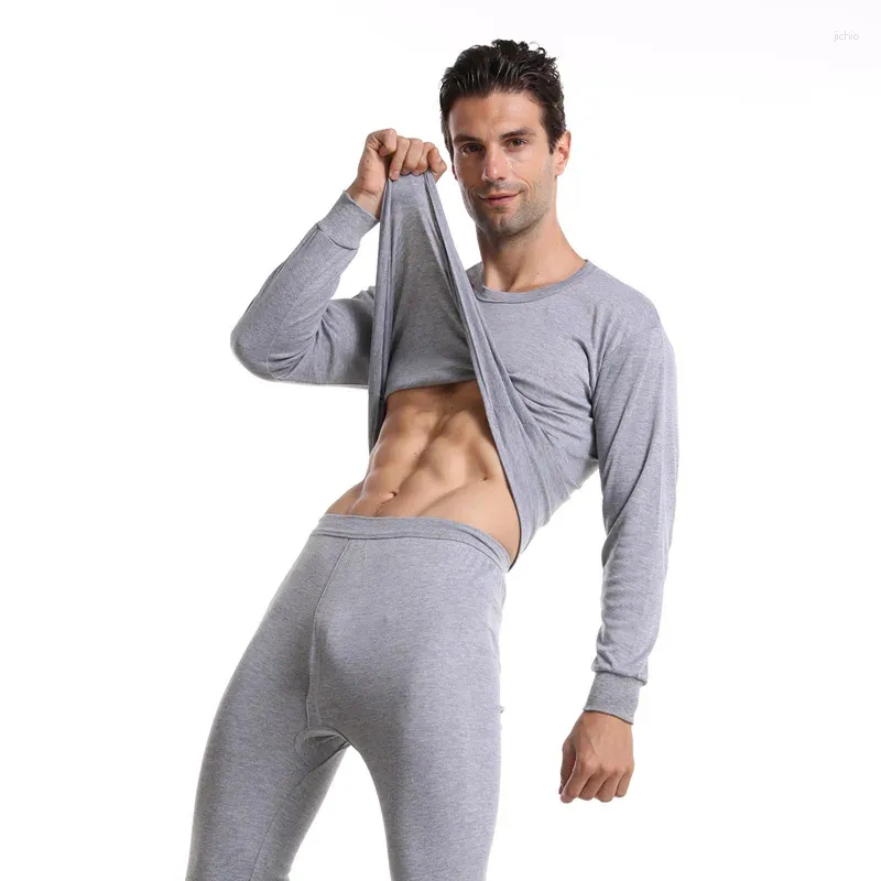 Herren-Thermounterwäsche, lange Unterhose, elastisch, für Herren, weiche Hose, Übergröße, Set