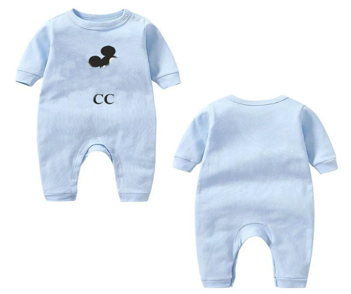 I stockdesigner mode nyfödda Rompers babykläder våren och hösten långsluten romper kvinnliga karikatyrer jumpsuits9127742