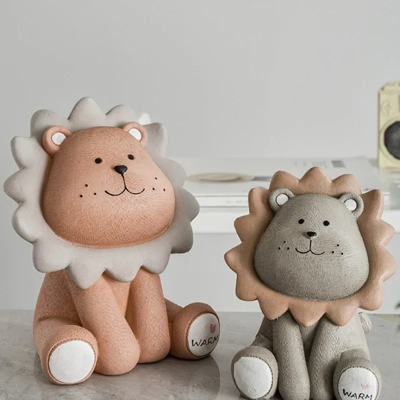 Boxes Cute creative Lion piggy bank cartoon money bank children's clothing store cashier decoration personalized trinkets