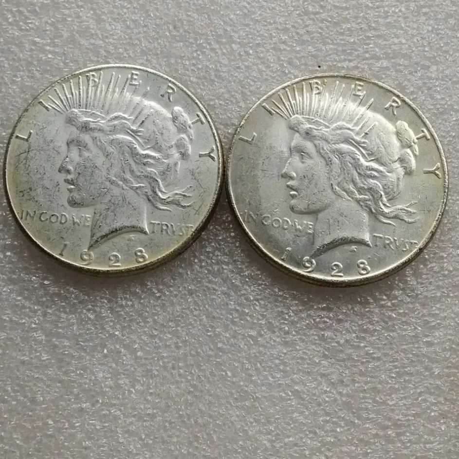 Moneta copia a due facce del dollaro della pace del 1928 testa a testa degli Stati Uniti - 262V