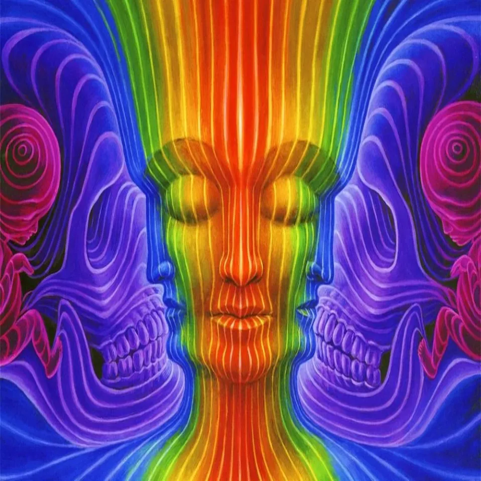 Psychedelic Trippy Art Stoffposter 40 x 24 21 x 13 Dekor – 010284M