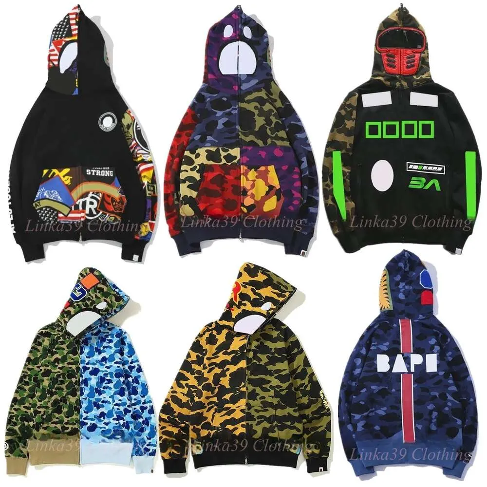 Erkek Hoodies Kamuflaj Tasarım Kırmızı Sarı Mavi Birleştirme Poater Artı Boyut 3xl Fermuar Kazak Severler Sweatshirts Tasarımcı Moda Hoodie Ceket Sokak Giyin