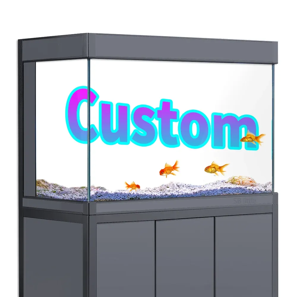 Aquaria Diy Custom Aquarium Achtergrondsticker, HD -printbehang Vistank achtergrond Decoraties PVC -poster