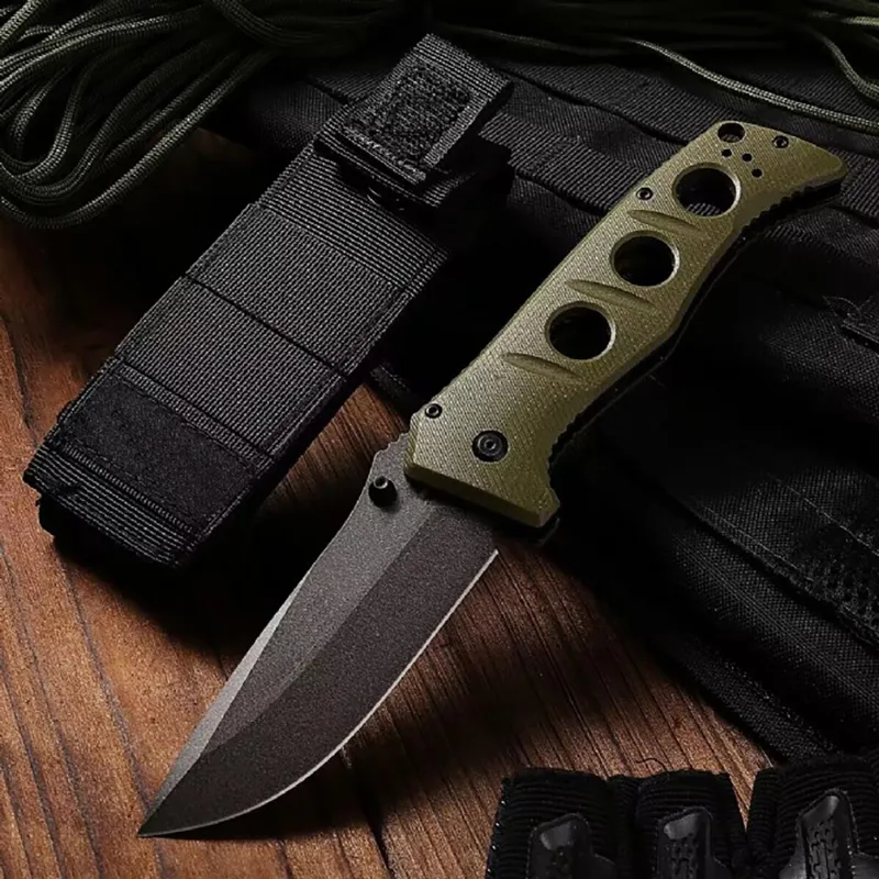 Nieuw product BM BM275SFE-2 Adams Heavy Tactical Zakmes Zelfverdediging Survival Wandelen Zakmessen Grijs Titanium Coating D2 Blade G10 Handvat