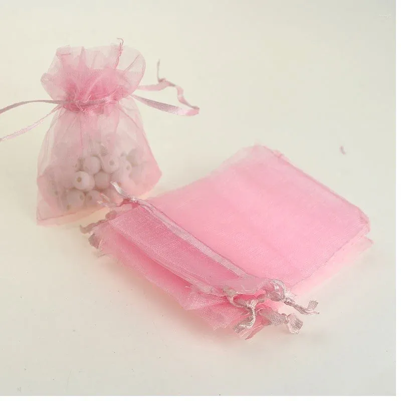 Sacchetti per gioielli 100 pezzi 7x9 cm Regalo di Natale per matrimoni Sacchetti di organza estraibili Imballaggio per esposizione