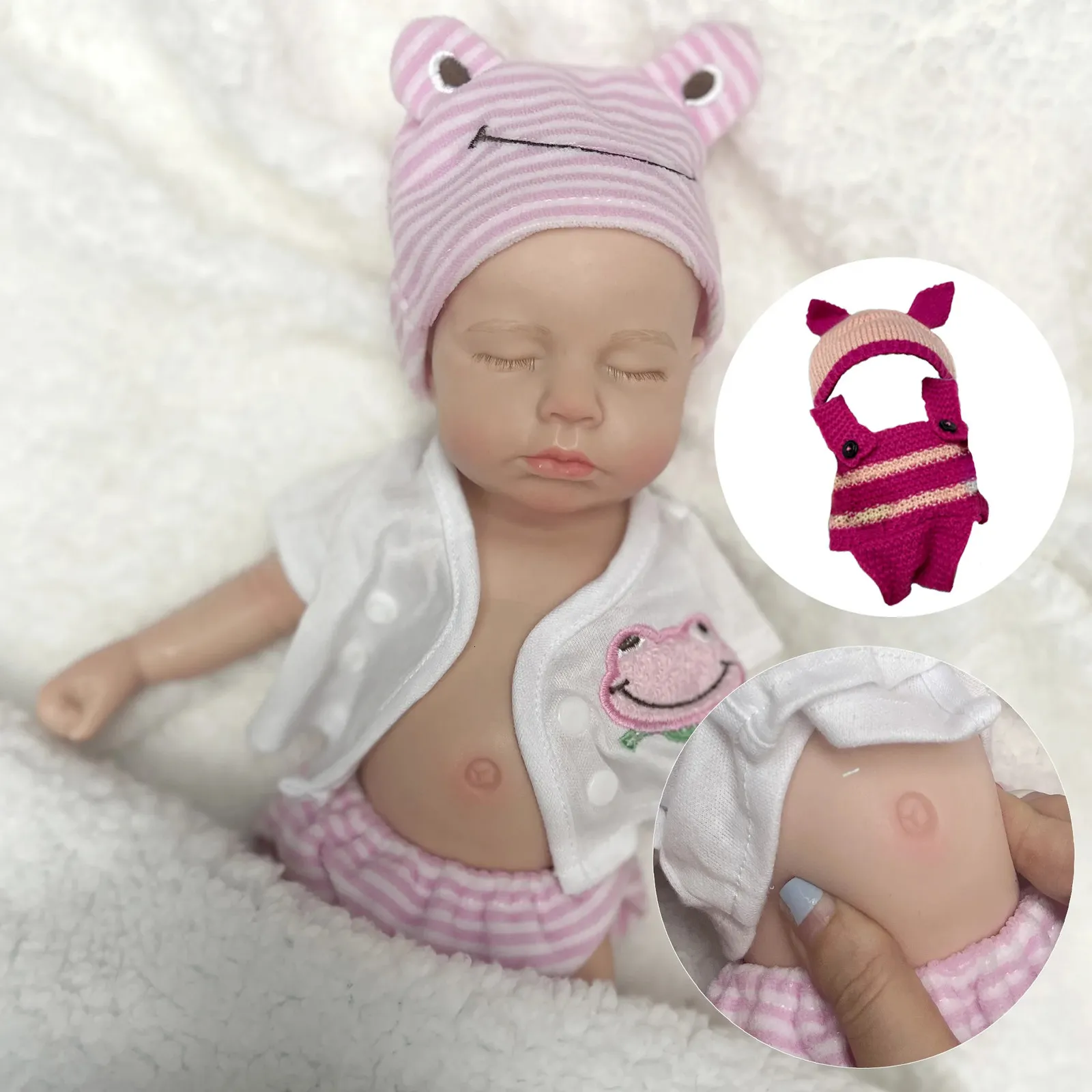 33cm Painted Solid Silicone LouLou Bebe Reborn Girl and Boy Lifelike Dolls Corpo De 240227