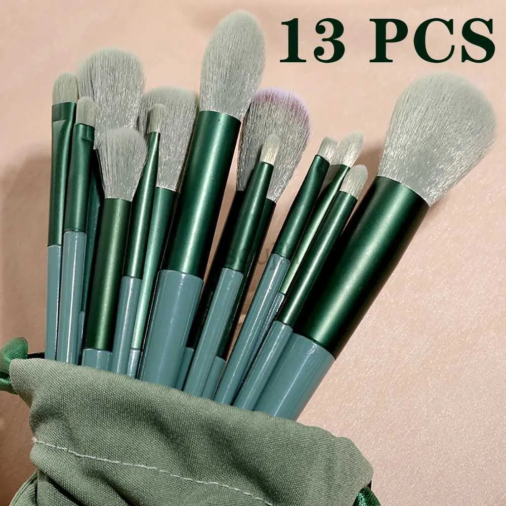 Pinceaux de maquillage 13 pièces ensemble de pinceaux de maquillage pinceau cosmétique pour les yeux fard à paupières beauté outils doux sac produits ldd240313