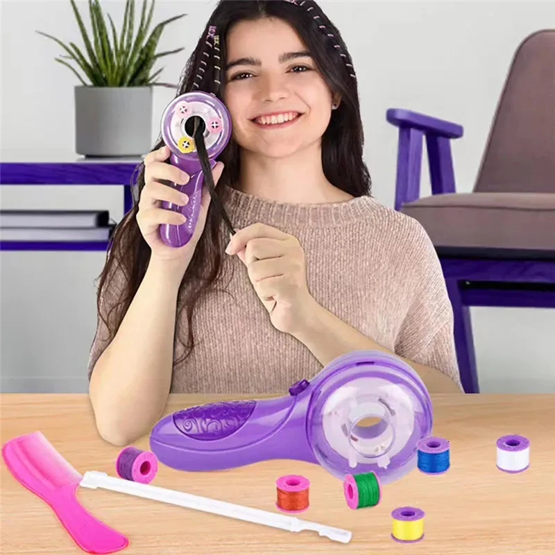 Machine à Tresser Automatique Pour Filles JONUIN - Avec Peigne, Rubans, Perles, 3 Styles De Coiffure, Cadeau Créatif