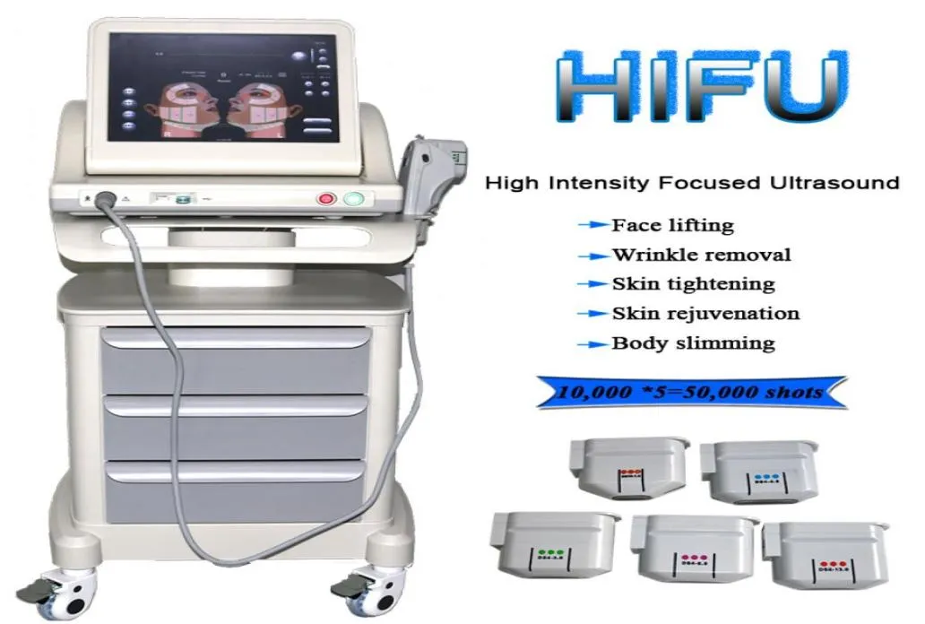Andere Schönheitsgeräte HIFU High Intensity Focused Ultrasound Face Lifting Machine Faltenentfernung mit 5 Köpfen5156607