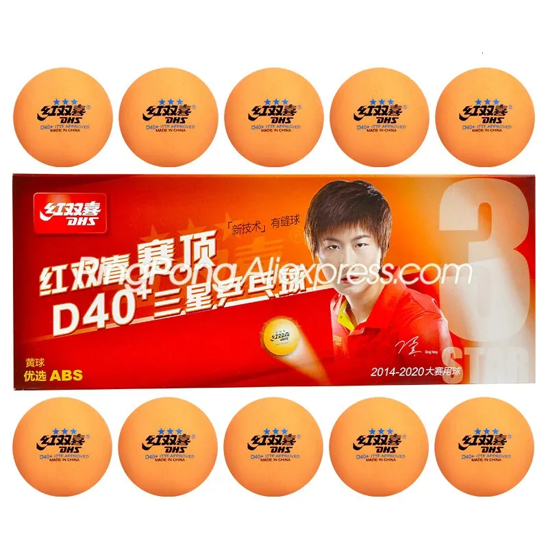 3Star Table Tennis Ball D40 Orange Plastic Poly Original 3 STAR Yellow Ping Pong Balls 240227