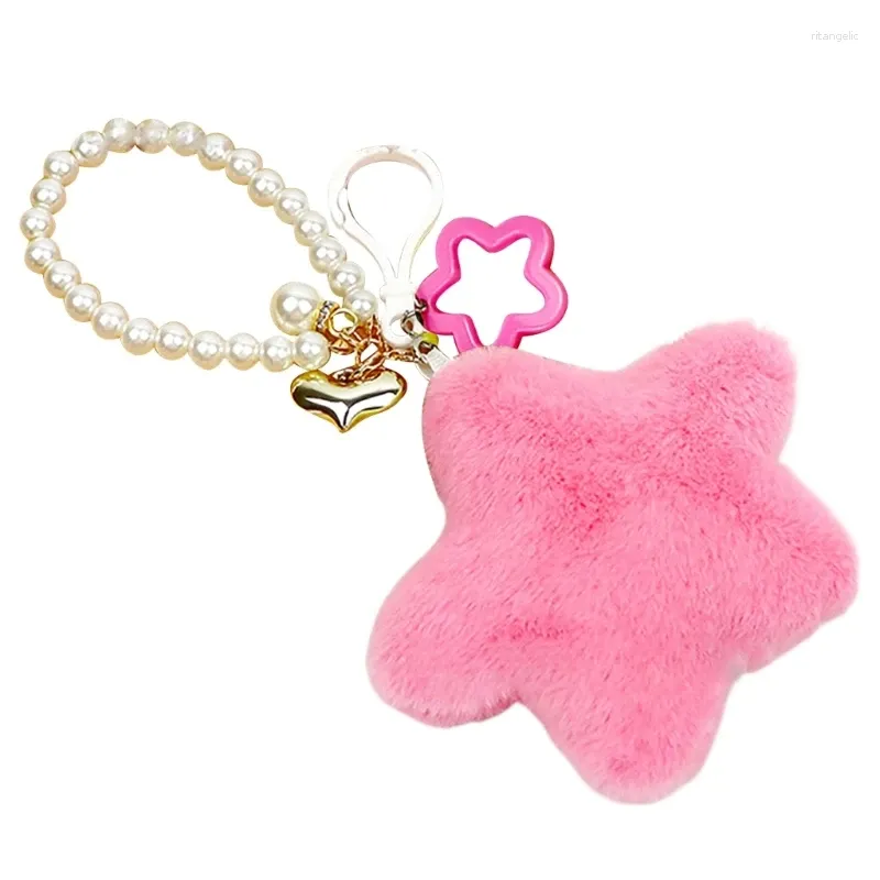 Keychains Lovely Star Keychain Bag Pendant Five-pointed Keyring Backpack Ornament