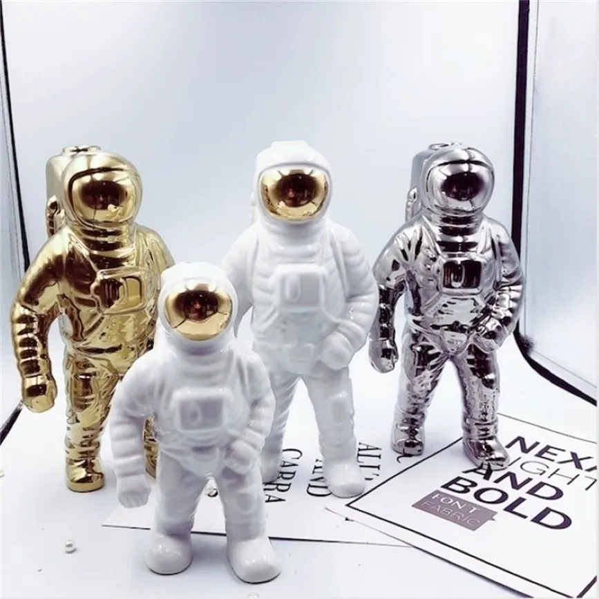 Spazio uomo scultura astronauta moda vaso creativo razzo aereo ornamento modello materiale ceramico cosmonauta statua navetta Y2001274S