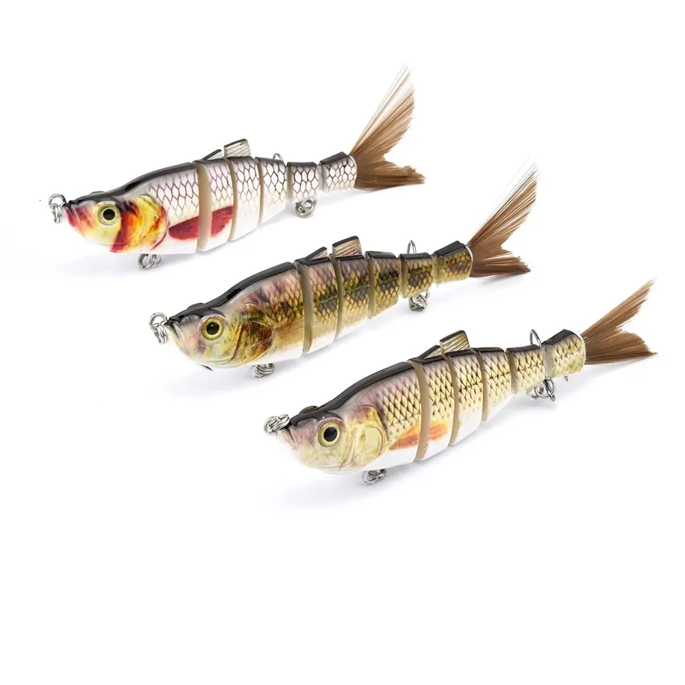 3pieces 152mm 40G Brush Tail Bass Lure Foged Bait Swimbait Fishing Lures Hard Body Sinking Bass Pike Tackle 240312