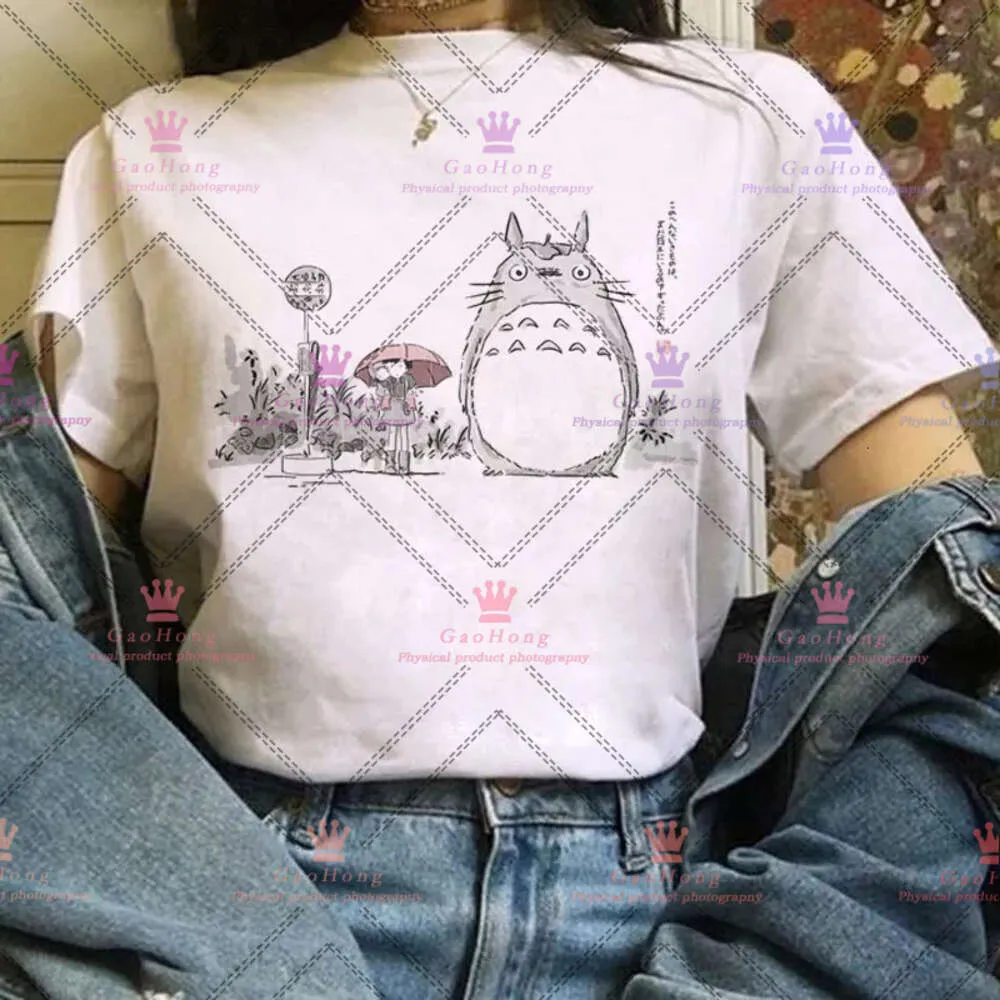 Acne studio Totoro Studio Ghibli Harajuku Kawaii T-shirt femmes Ullzang Miyazaki Hayao T-shirt drôle dessin animé T-shirt mignon Anime haut Tee Fe 247