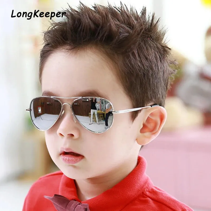 Brand Child Sunglasses Mirror Glasses Metal Pilot For Girl Boy Kids Girls Children Frame Goggles 240226