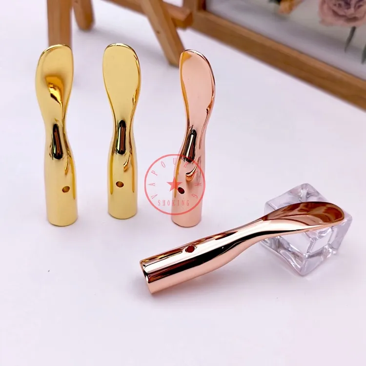 Colorful Zinc Alloy Smoking Herb Tobacco Oil Rigs Cream Shovel Dabber Scoop Straw Spoon Bubbler Waterpipe Bong Cigarette Holder Snuff Snorter Sniffer Dispenser