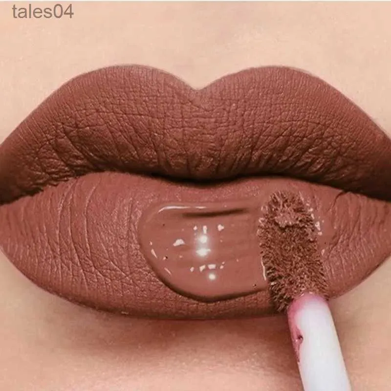 Lápiz labial impermeable mate desnudo brillo de labios marrón pigmento desnudo rojo oscuro terciopelo líquido lápiz labial mujeres maquillaje esmalte de labios 9 colores 240313