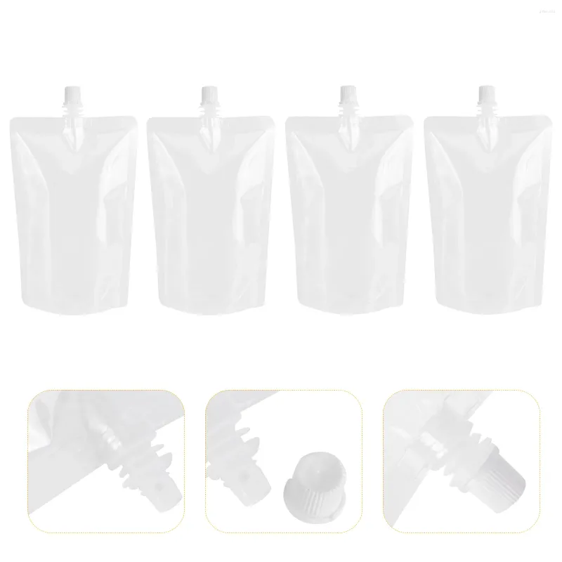 Ta ut containrar 50st transparenta dryckkolvar Stående påse Portable Plastic Drinks Bag (500 ml)