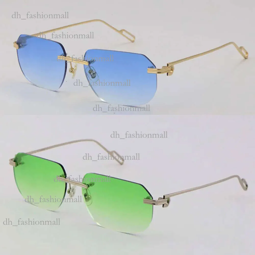 Neue verkaufende Mode-Metall-Sonnenbrille, UV400-Schutz, randlos, 18 Karat Gold, männliche und weibliche Sonnenbrille, Schild, Retro-Design, Brillengestelle für Männer