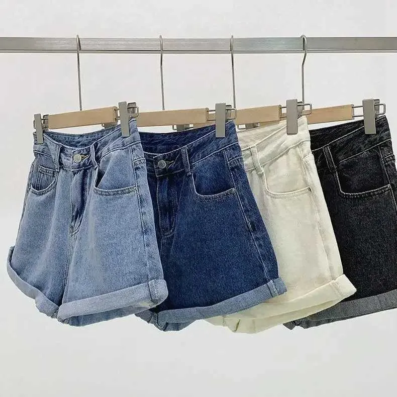 Shorts pour Femme Ins Shorts femmes Denim Vintage été basique Simple tout-match offre spéciale taille haute loisirs Ulzzang dames Streetwear Chic ClassicL24313