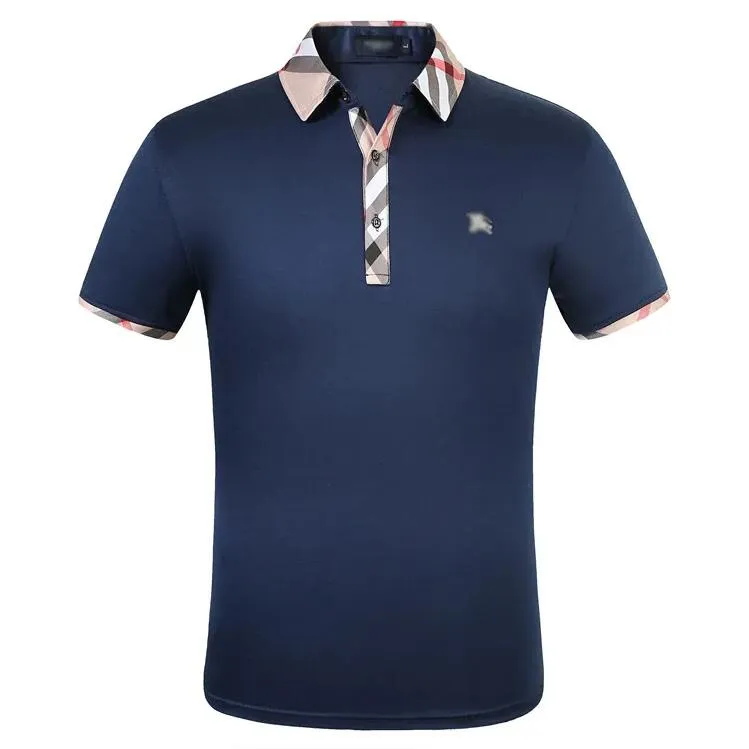 Men's Fashion Designer Cotton Polo Shirt Lapel Short Sleeve Shirts Business Men T-shirts Large T-shirt SIZE M--3XL