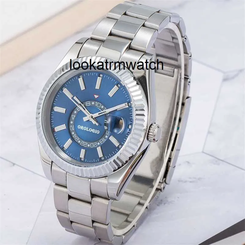 Relógio masculino rlx clean fatory montre de mecânico 42mm relógio de pulso de natação em aço inoxidável safira luminoso céu calendário relógio orologio