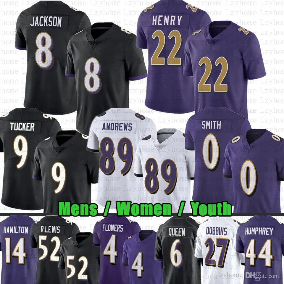 Lamar Jackson 22 Derrick Henry Football Jersey Mark Andrews Justin Tucker Roquan Smith Kyle Hamilton Zay Flowers Dobbins Ray Lewis Marlon Humphrey Odell Beckham Jr