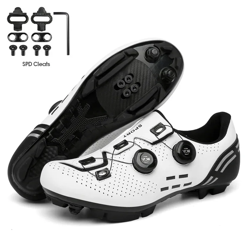 Sneaker da ciclismo da uomo Mtb con tacchetti Scarpe sportive da velocità professionali da donna Scarpe da corsa in montagna piatte SPD Calzature da ciclismo su strada 240311