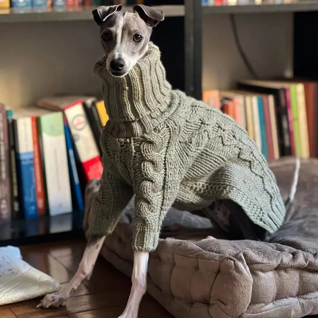 Warm Winter Pet Thickened Sweater Stylish Turtleneck Italian Greyhound Clothes Whippet sweater pet 240307